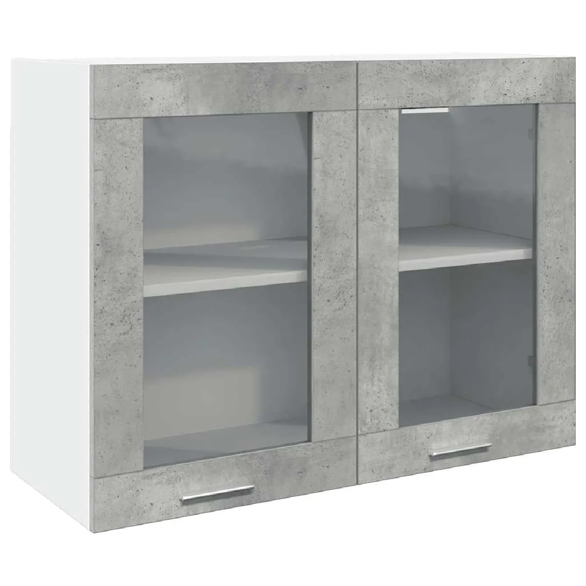 vidaXL Armoire verre suspendue Gris Béton