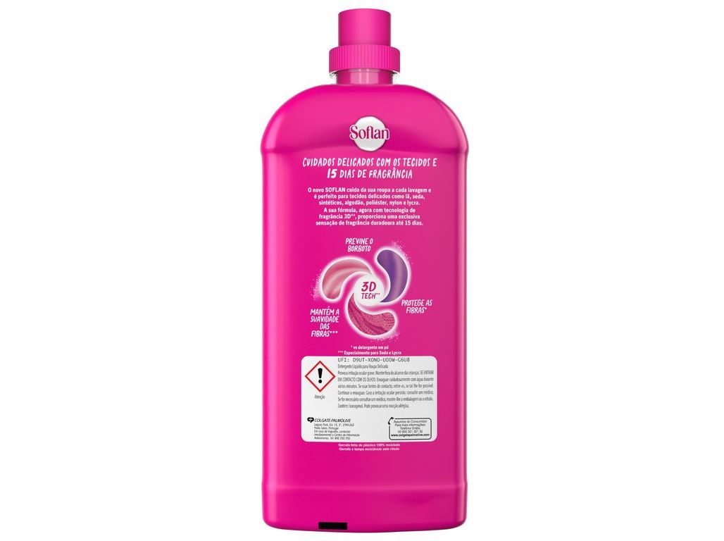 DETERGENTE MÁQUINA ROUPA SOFLAN LÃ E DELICADOSO 46D