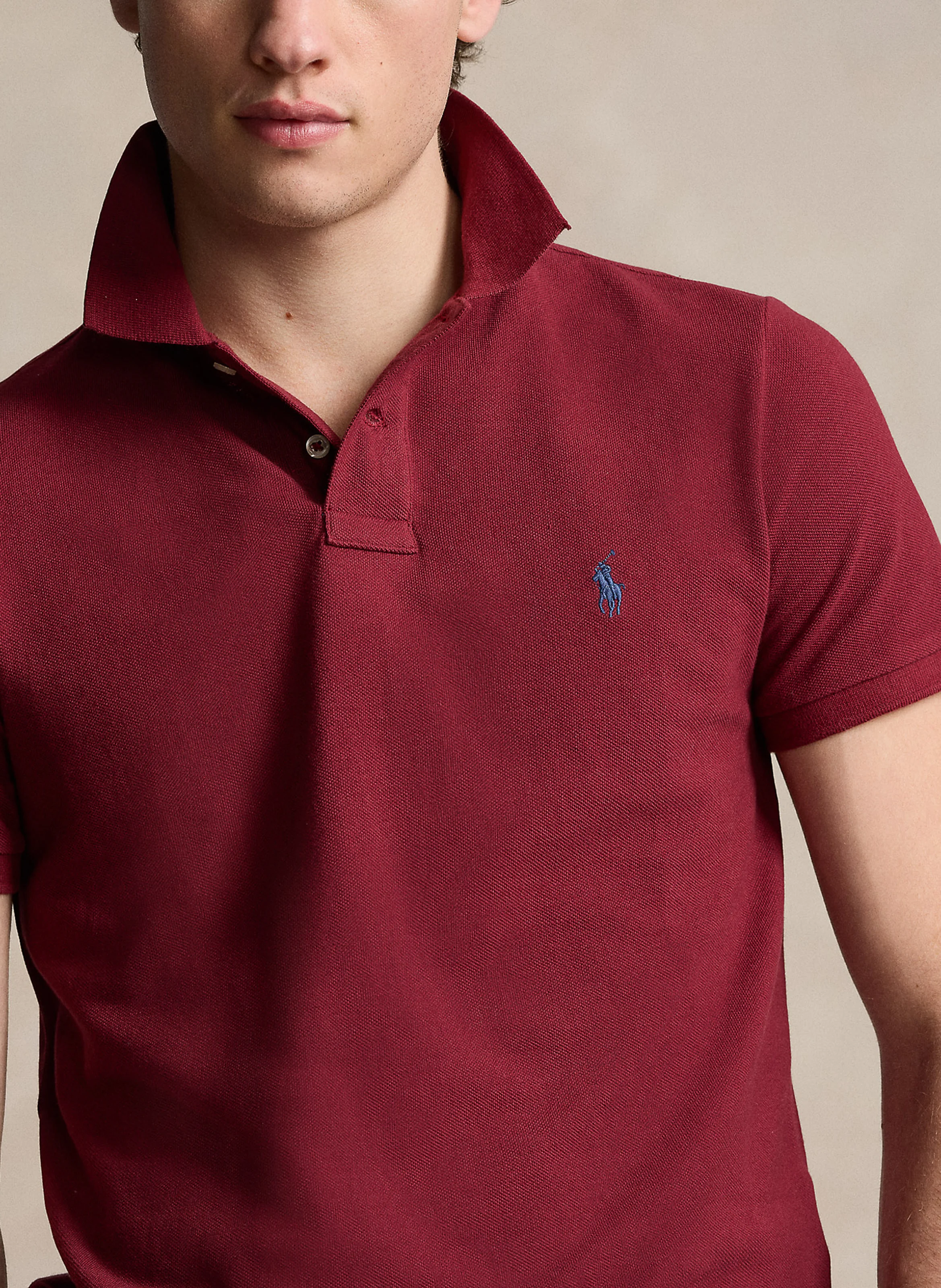 Polo slim-fit en coton | Rouge