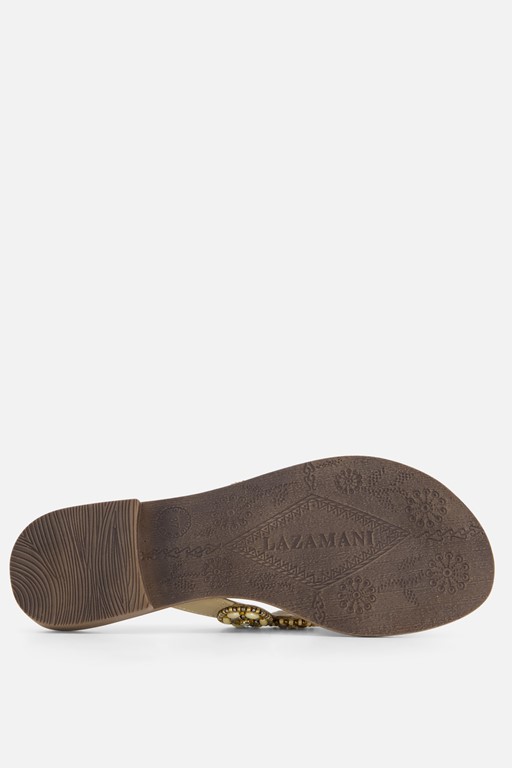 Lazamani Slippers beige Leer