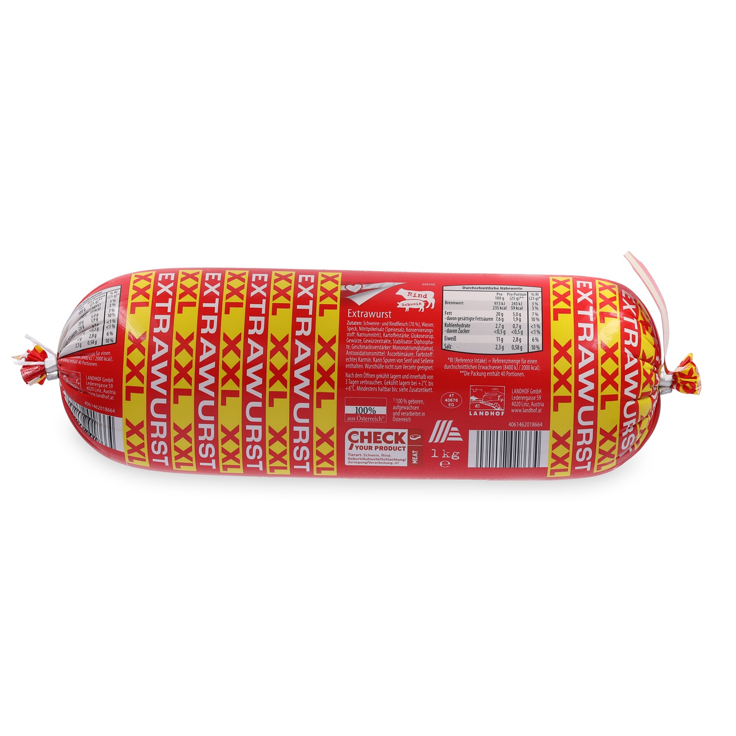 GENUSS 100% AUS ÖSTERREICH XXL Extrawurst 1 kg