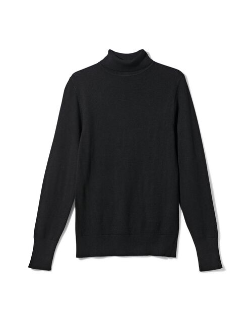 pull femme à col roulé noir
