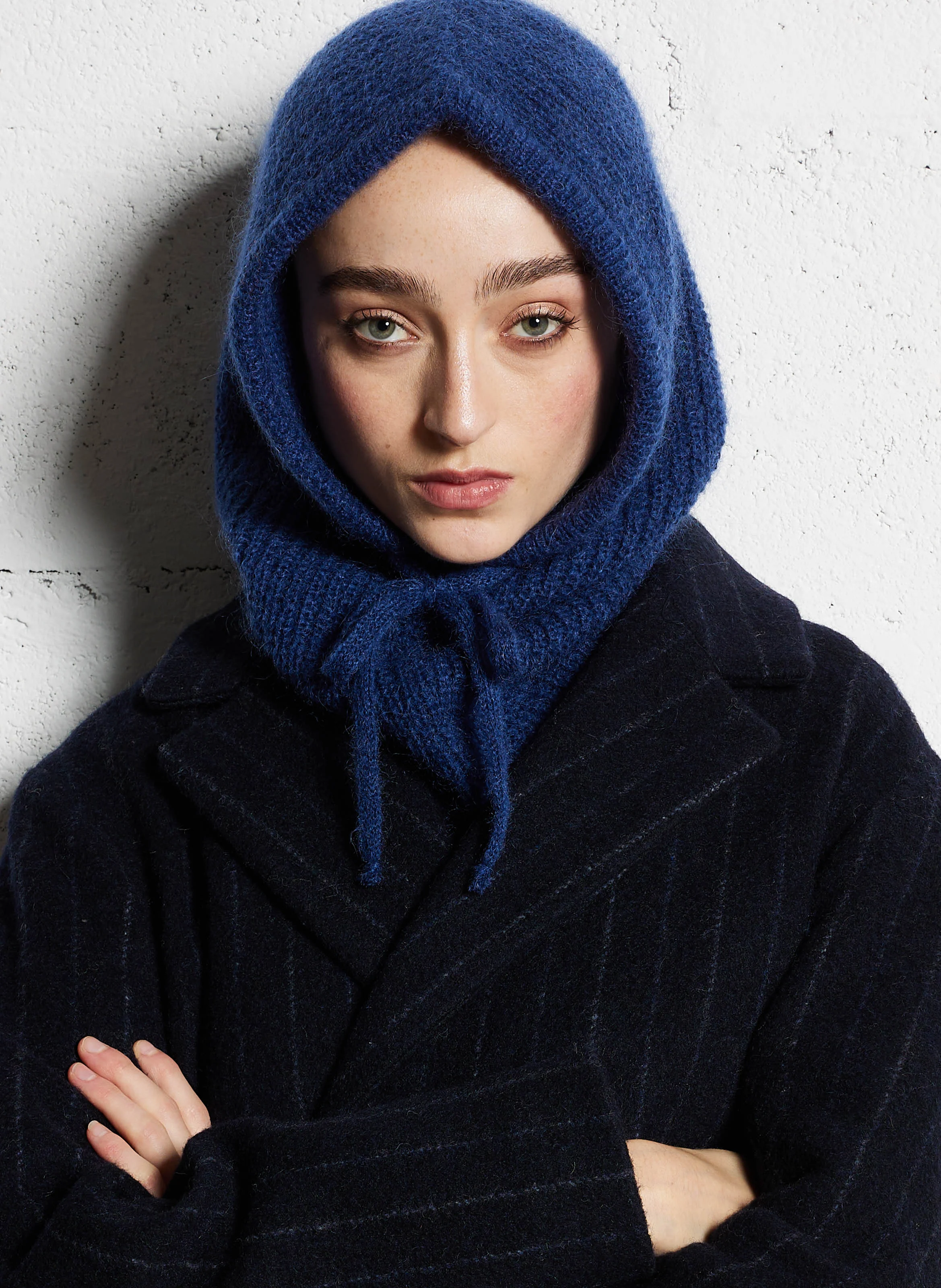 MINOT - Cagoule en laine mélangée | Bleu