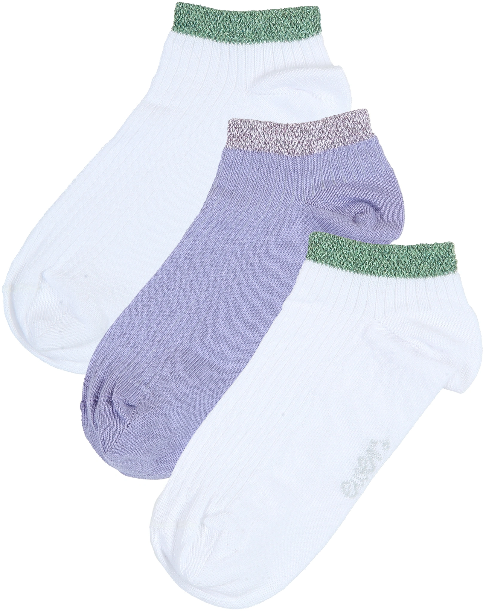 Sneakersocken RINGEL 3er Pack in weiß/flieder