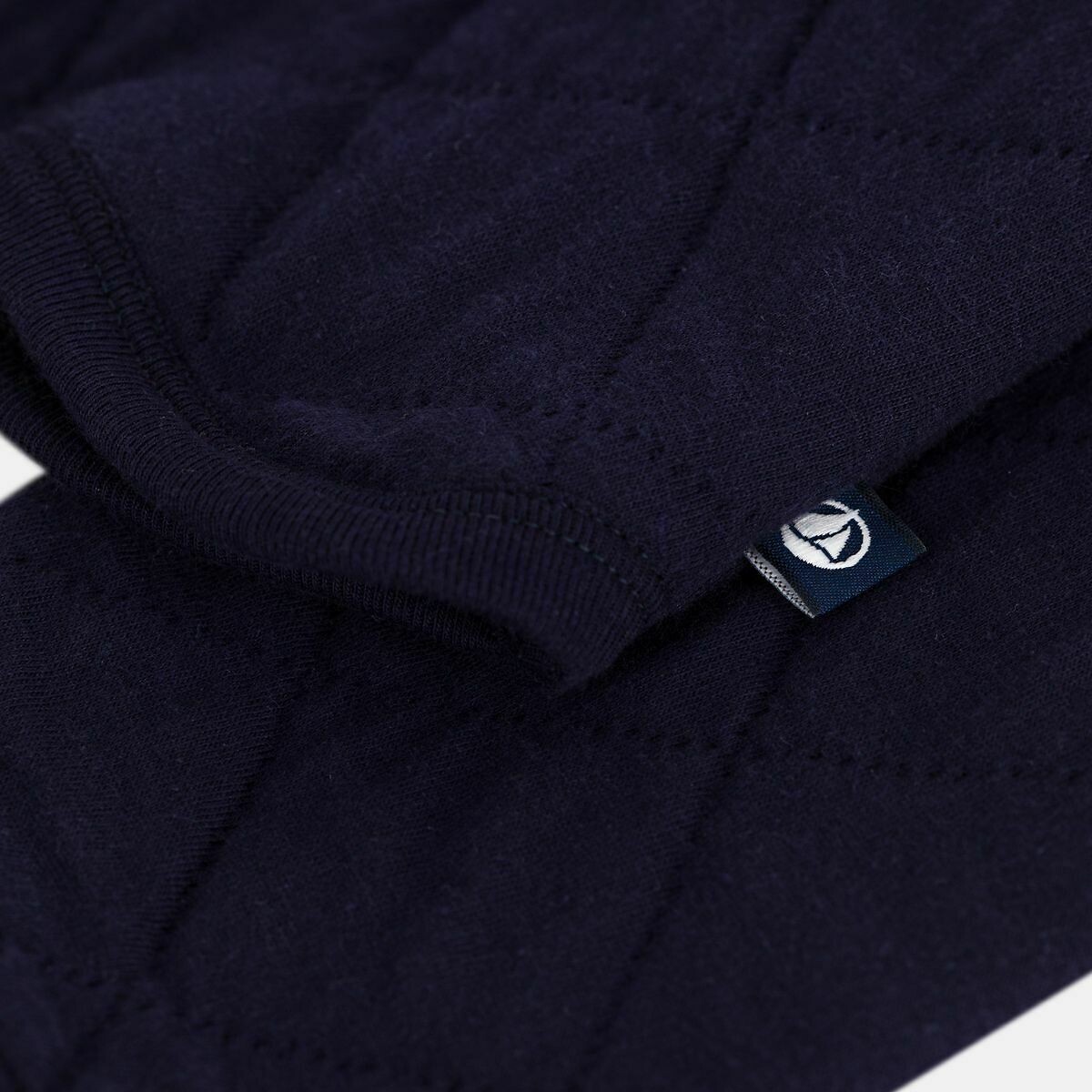 PETIT BATEAU<br>Cardigã feminino acolchoado em algodão liso