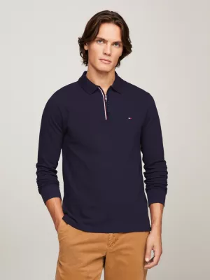 Polo de manga comprida Global Stripe Zip Slim Fit