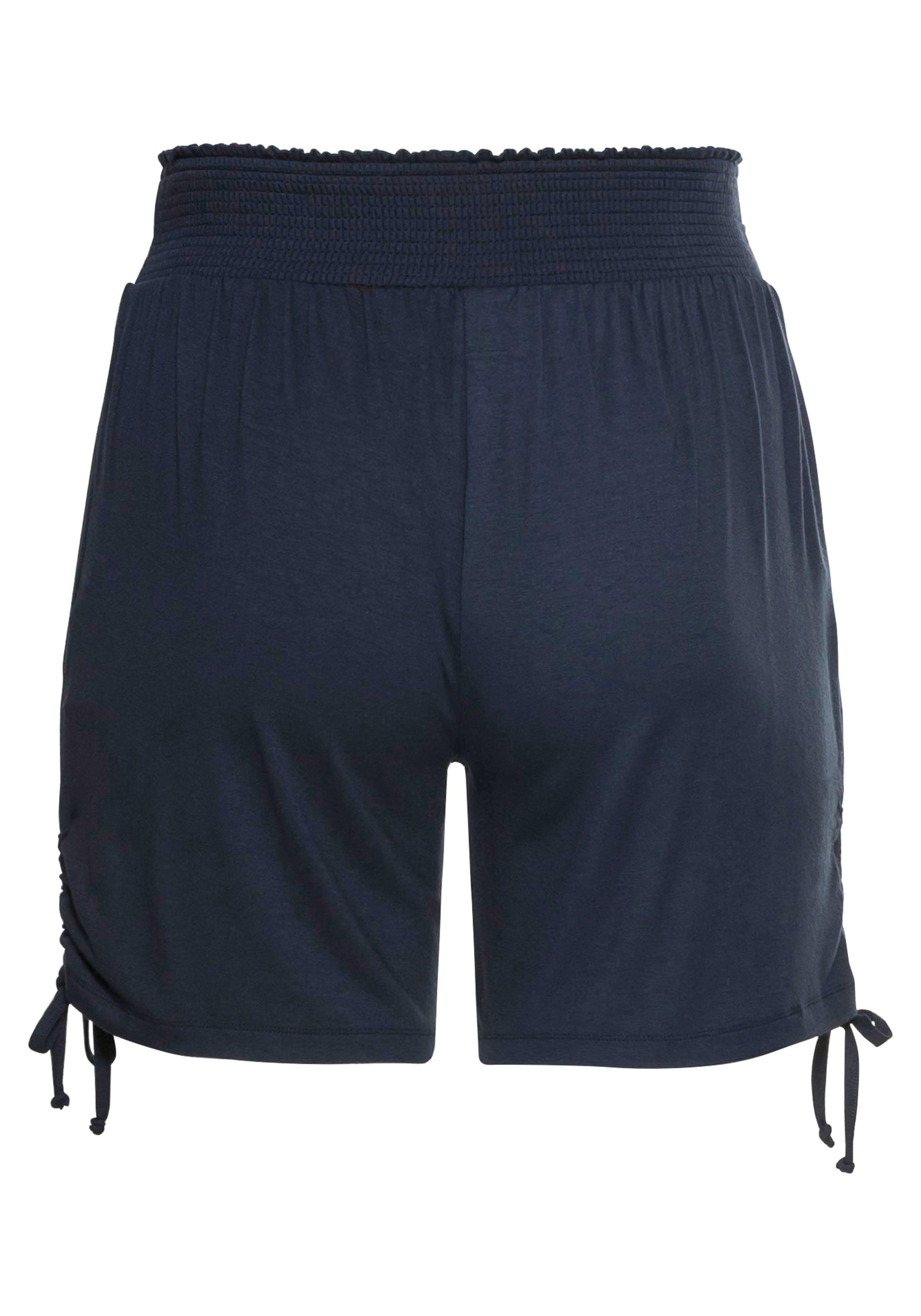 Jerseyshorts mit breitem Smokbund und Raffung seitlich