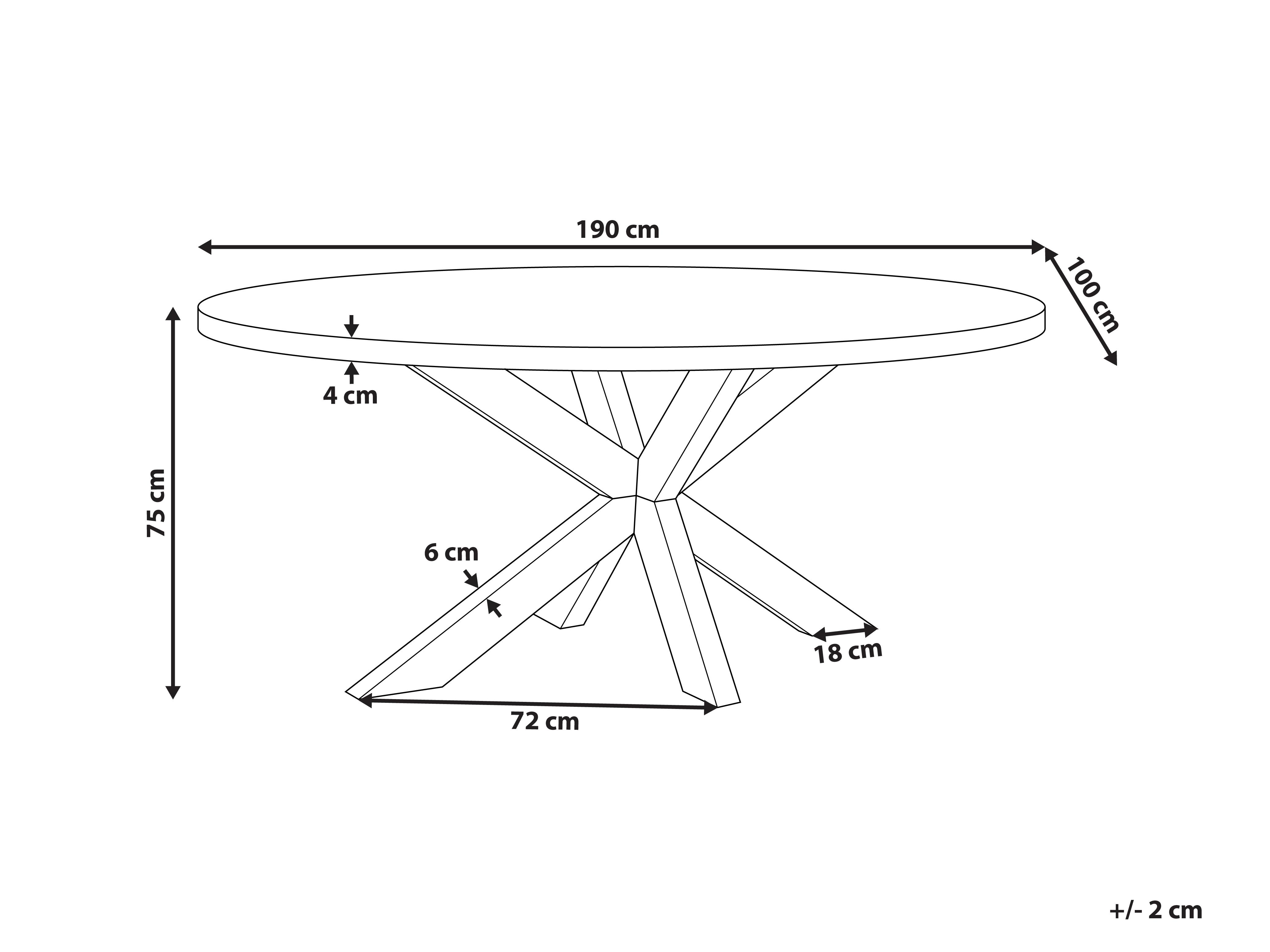 Tuin eettafel ORISTANO 190 cm 100 cm Beton Grijs