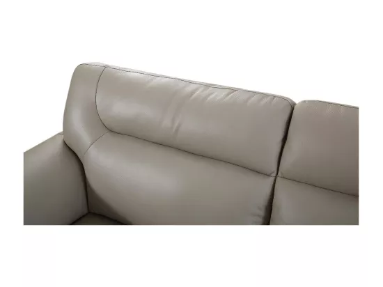 Canapé 3 places Cuir BRODY Beige - Angle Droit