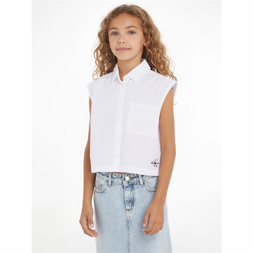 Køb Calvin Klein Monogram Skjorte u. Ærmer Bright White