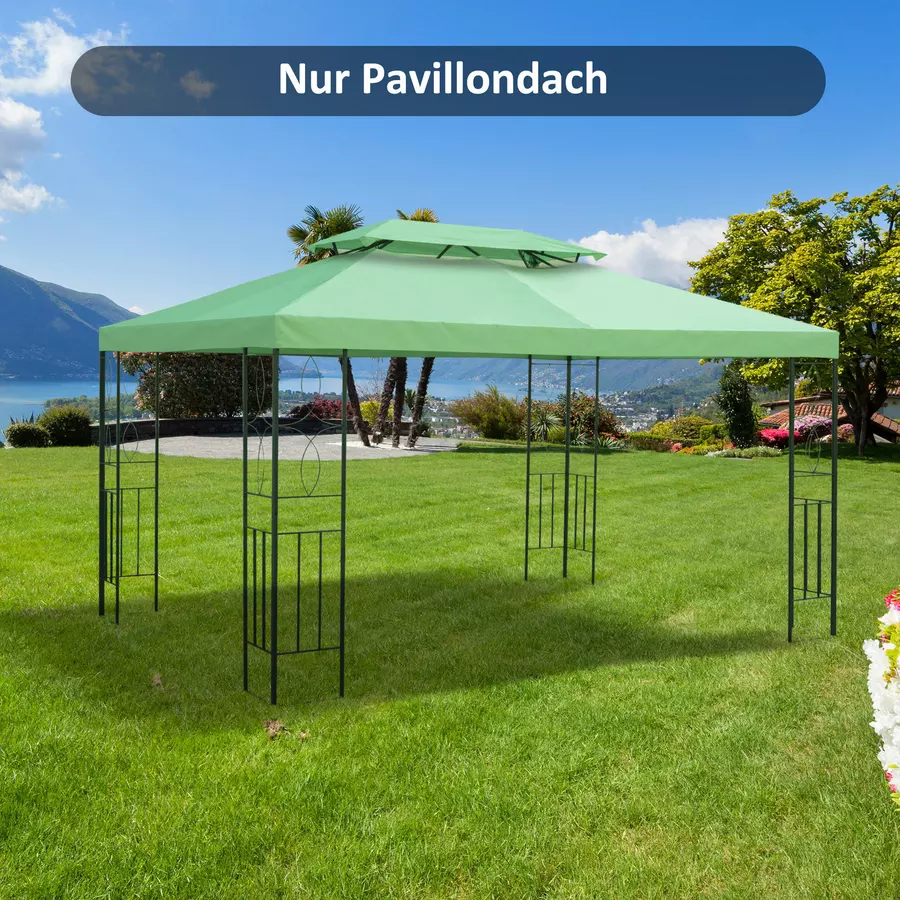 Outsunny Pavillondach für 3 x 4 m Grundflächen grün
