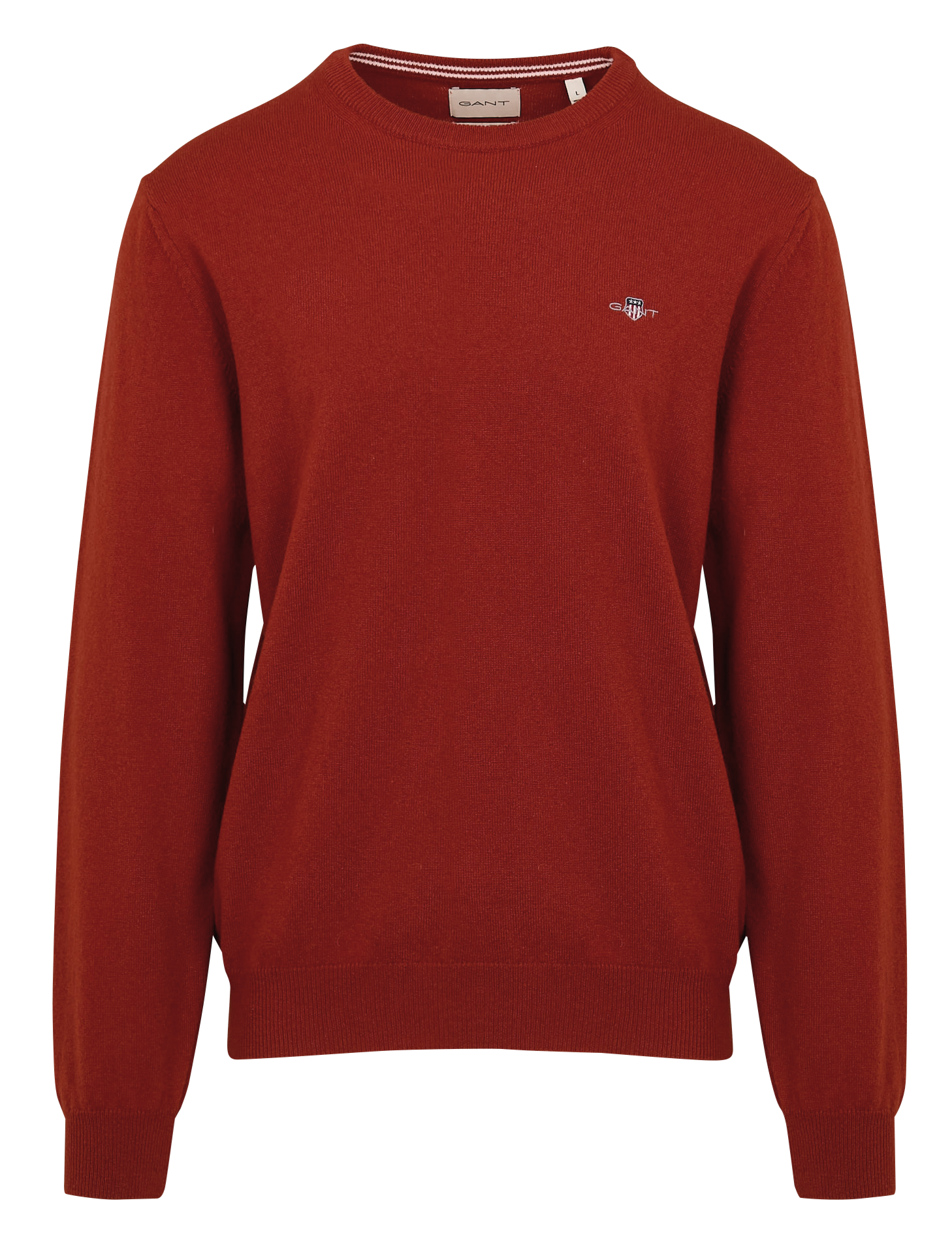 Pull droit col rond en laine | Rouge