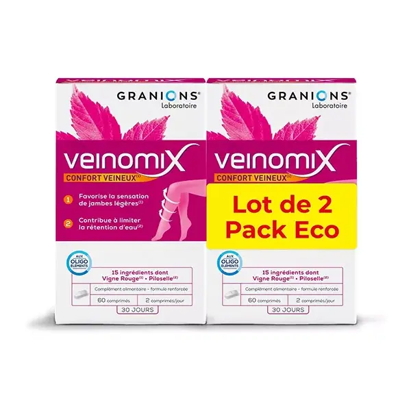 Granions Veinomix Lot de 2 x 60 comprimés