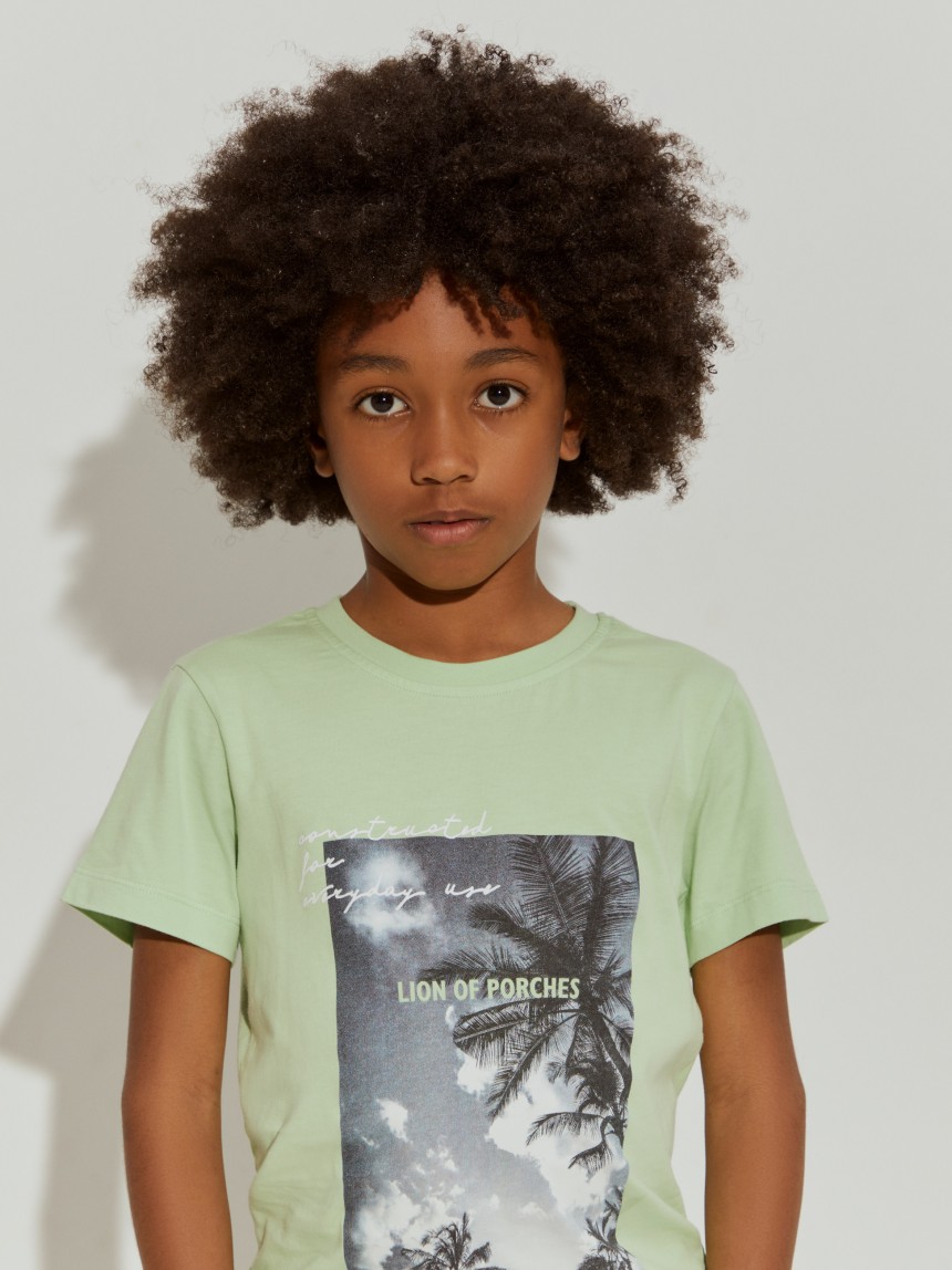T-shirt de algodão com estampado