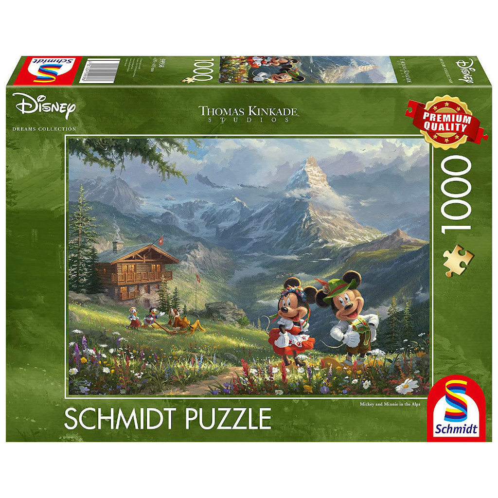 Puzzle Disney Kinkade - Mickey et Minnie dans les Alpes - 1000 pièces