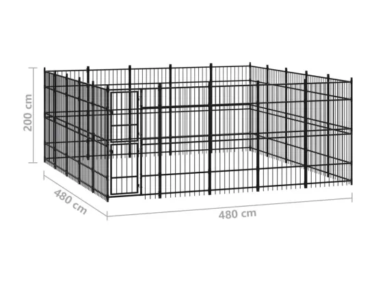 Chenil cage enclos pac noire 480 x 480 x 200 cm 02_0041819
