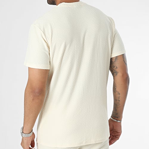 Ensemble Tee Shirt Et Short Jogging Beige