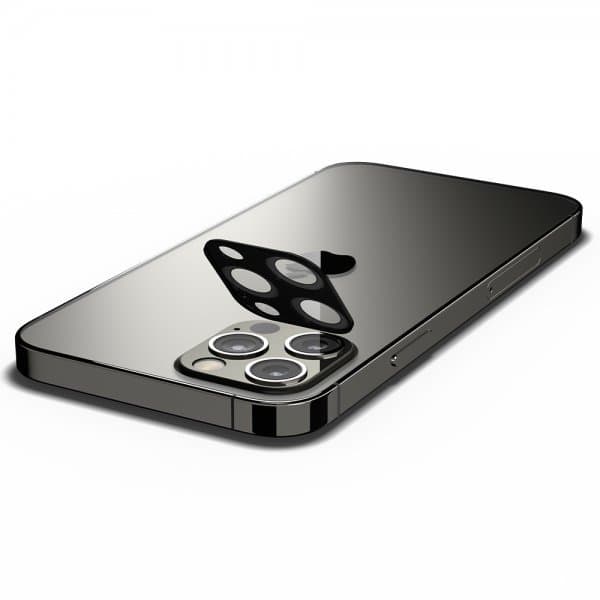 Spigen iPhone 12 Pro Kameralinsebeskytter Glas.tR Optik 2-pak Sort