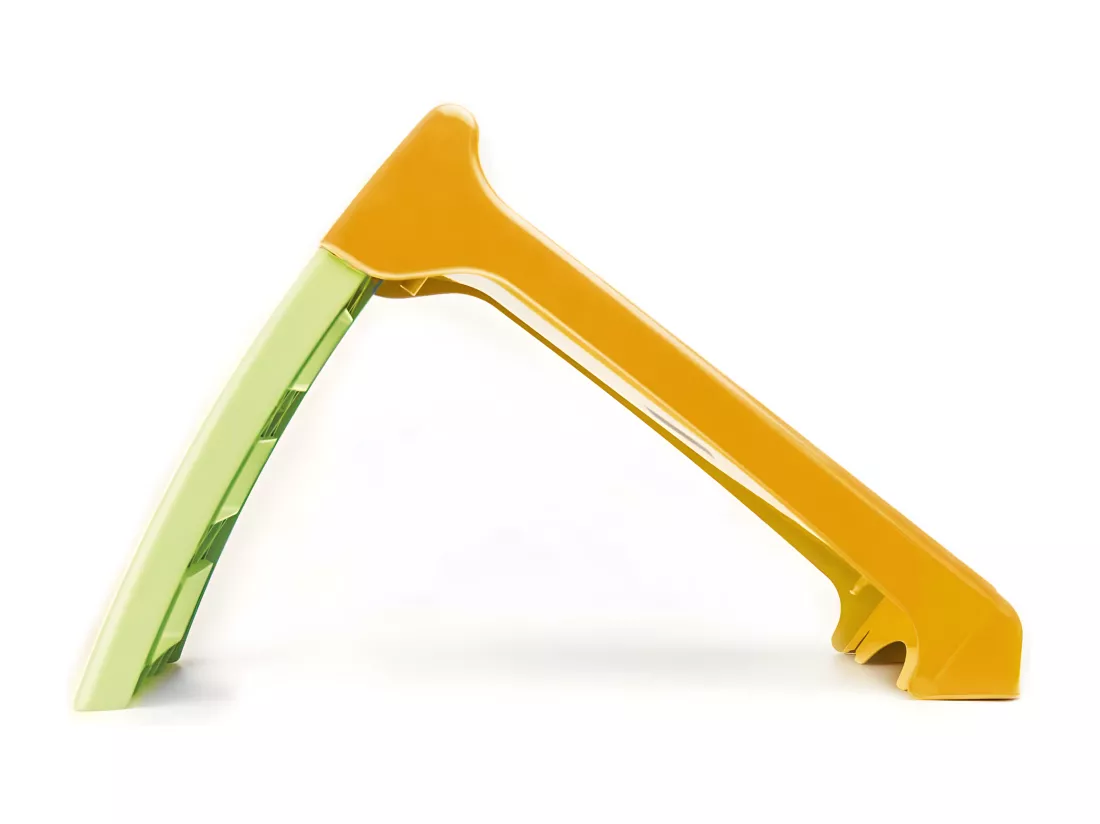 Petit toboggan avec connexion à eau orange et vert 120 cm – toboggan premier âge Léo