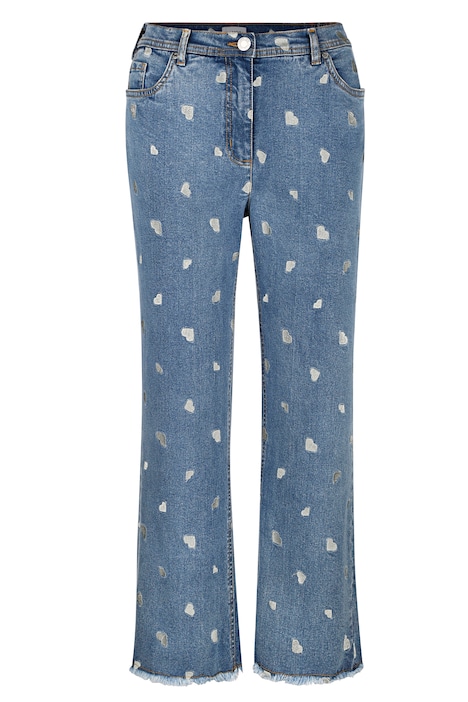 7/8-Jeans, Slim Fit, Herzen-Stickerei, 5-Pocket