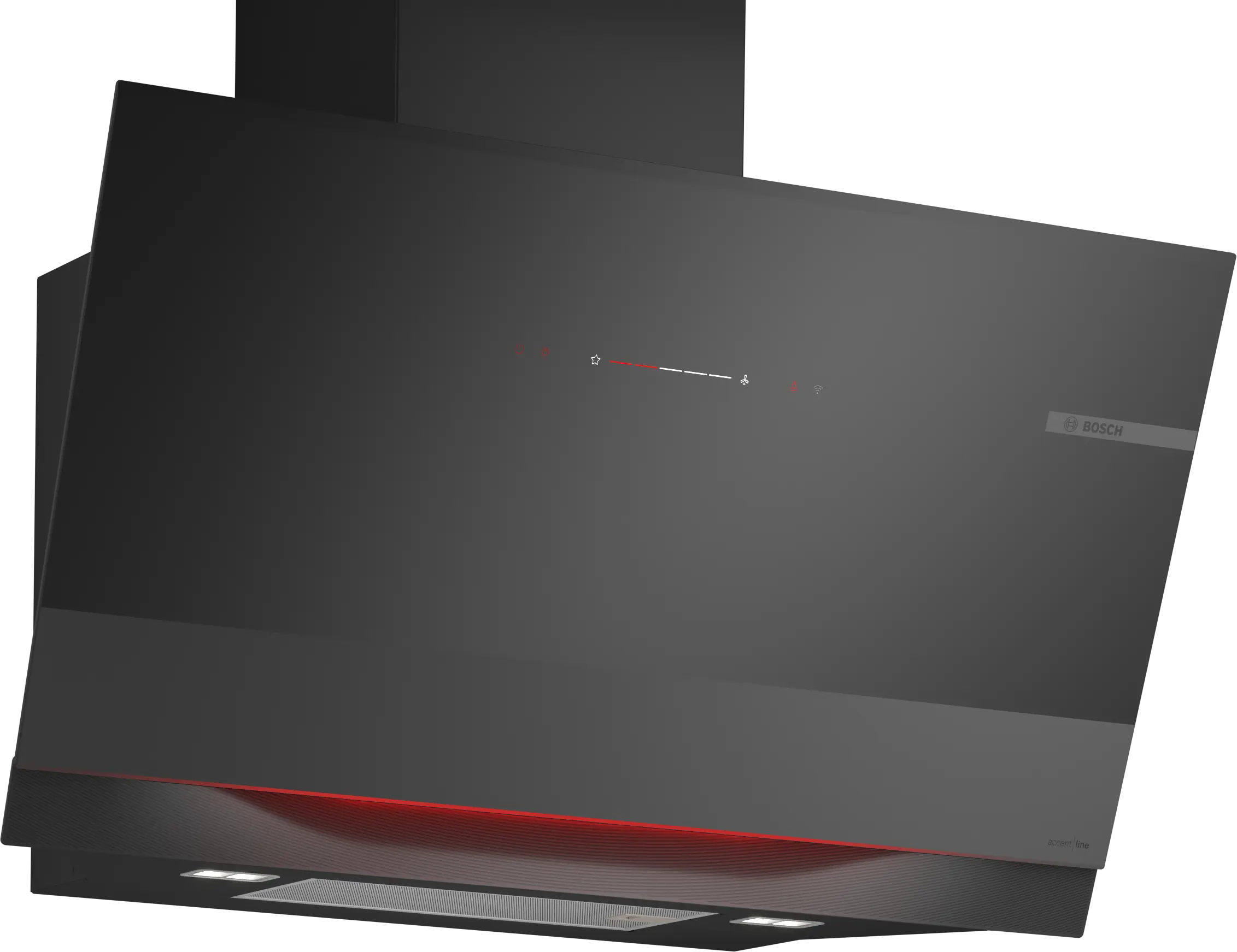 Serie 8 Wandschouwkap 90 cm zwart glas, Zwart