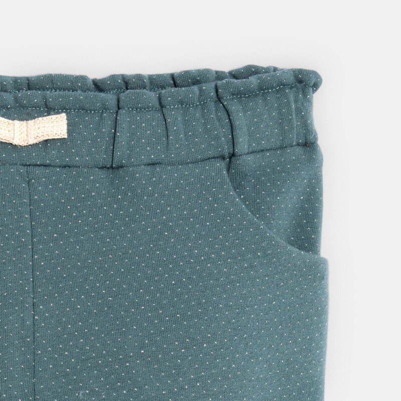 Pantalon molleton brillant bleu bébé fille Vert