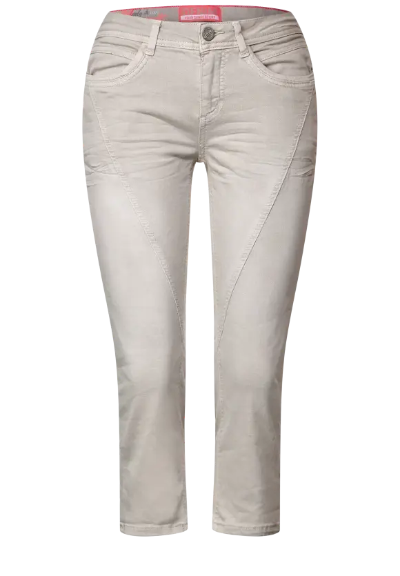 Casual Fit 3/4 Jeans - light stone sand washed