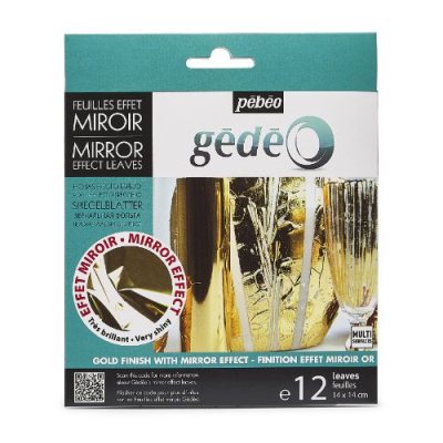 Pebeo Gedeo Gold Mirror Effect Metal Leaf : 14x14cm, Pack Of 12