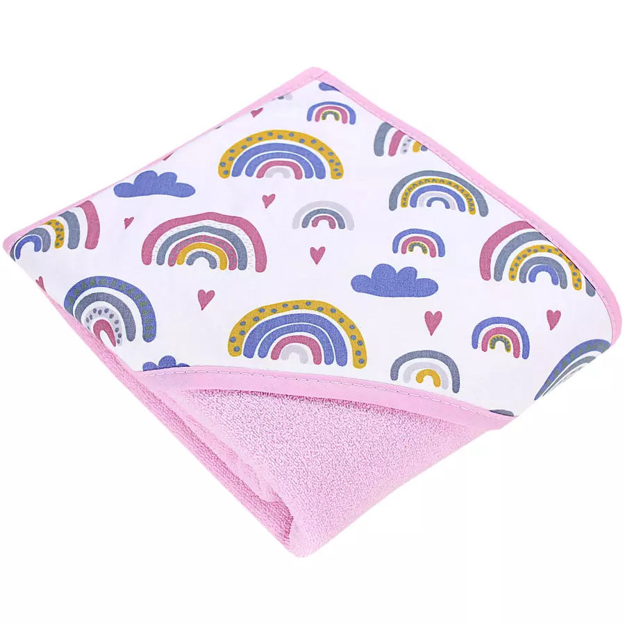 TupTam Baby Kapuzenbadetuch Kinder Poncho rosagelb