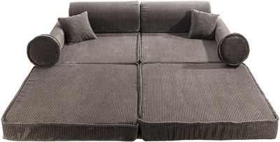 Meowbaby Play Premium Byggbar Sofa Cord 80x50, Brun