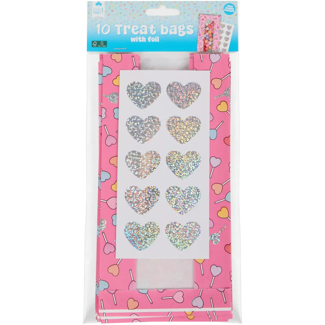 Cool2Party traktatiezakjes met stickers 10 stuks | diverse dessins