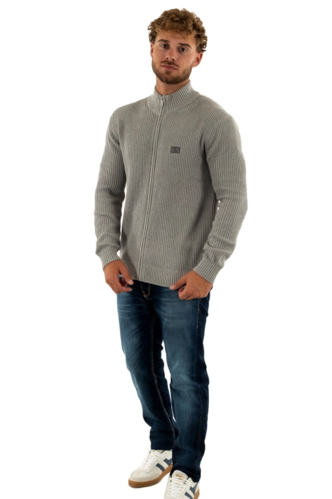 Gilets cardigans calvin klein jeans woven label zip p41 grey heather