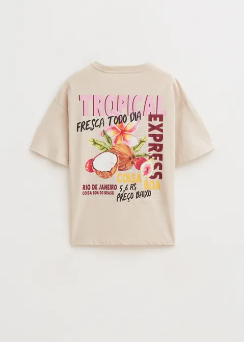 T-shirt met print coconut zand (ZND.L)