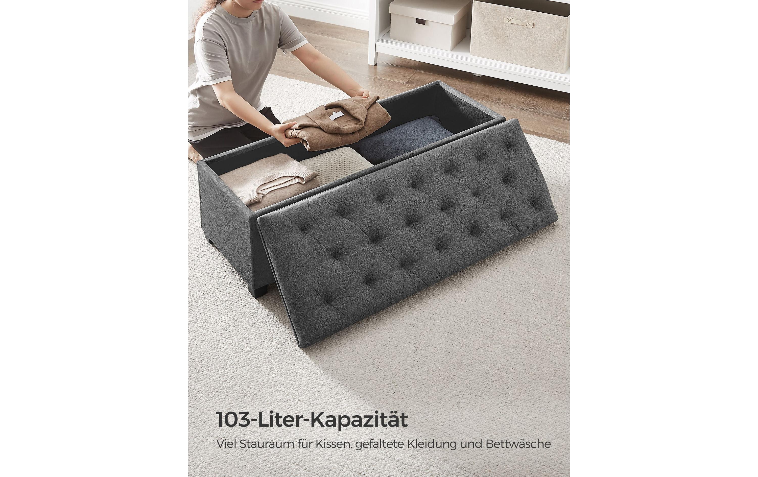 Sitztruhe Ottomane mit Stauraum 110 x 40 cm, Grau<br>Sitzbank