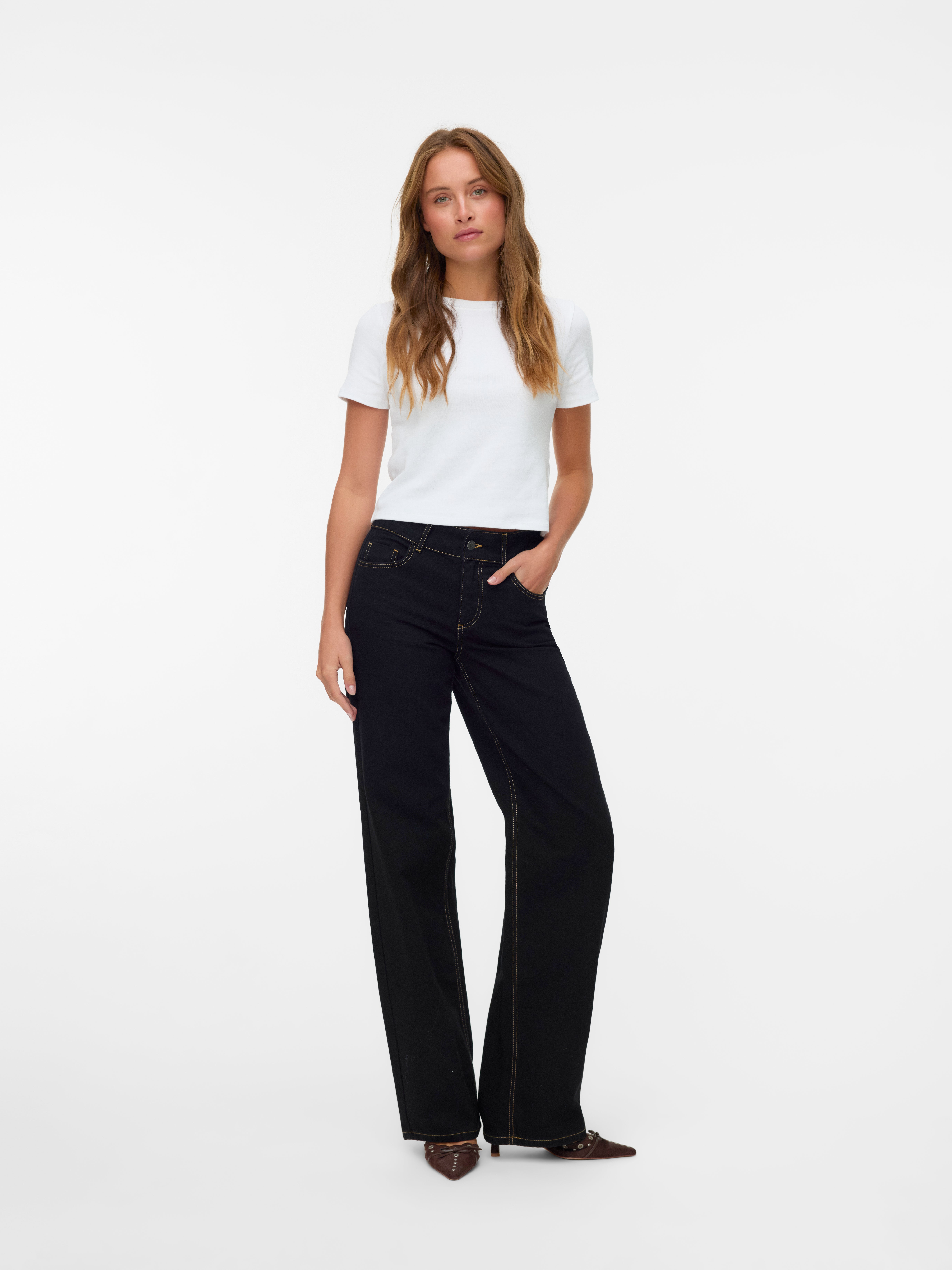 SNRANCY Mid rise Wide leg fit Jeans