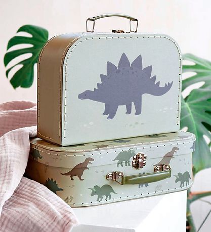 A Little Lovely Company Kufferts?t - 2 stk - 29x25,5 cm - Dinosa