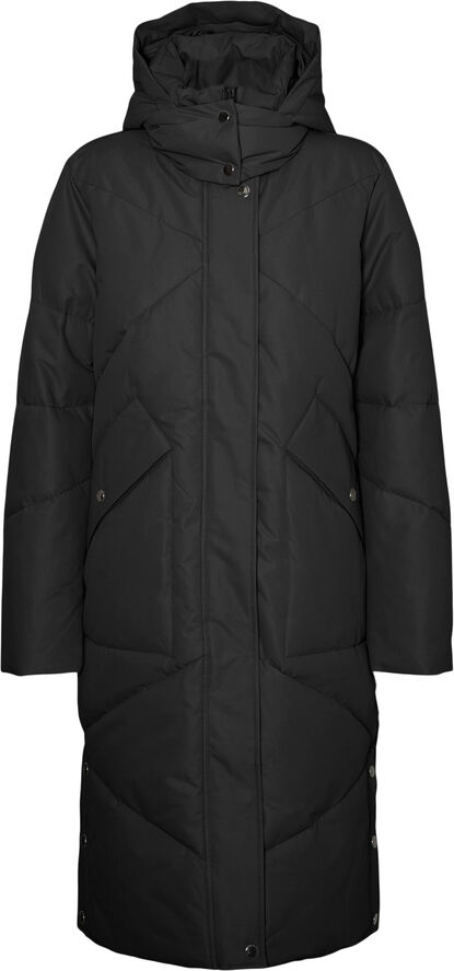 Vero Moda VMLOUISE ZIGZAG LONG COAT NOOS Black