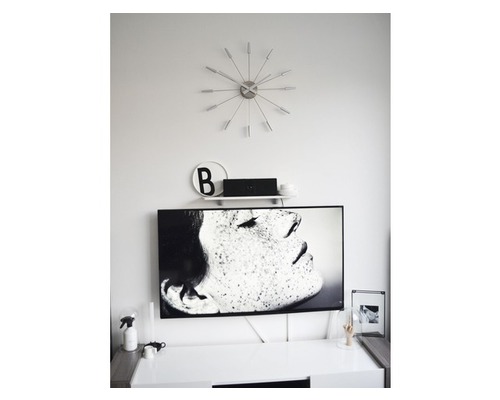 Plug Inn wandklok, zilver, Ø 58 cm
