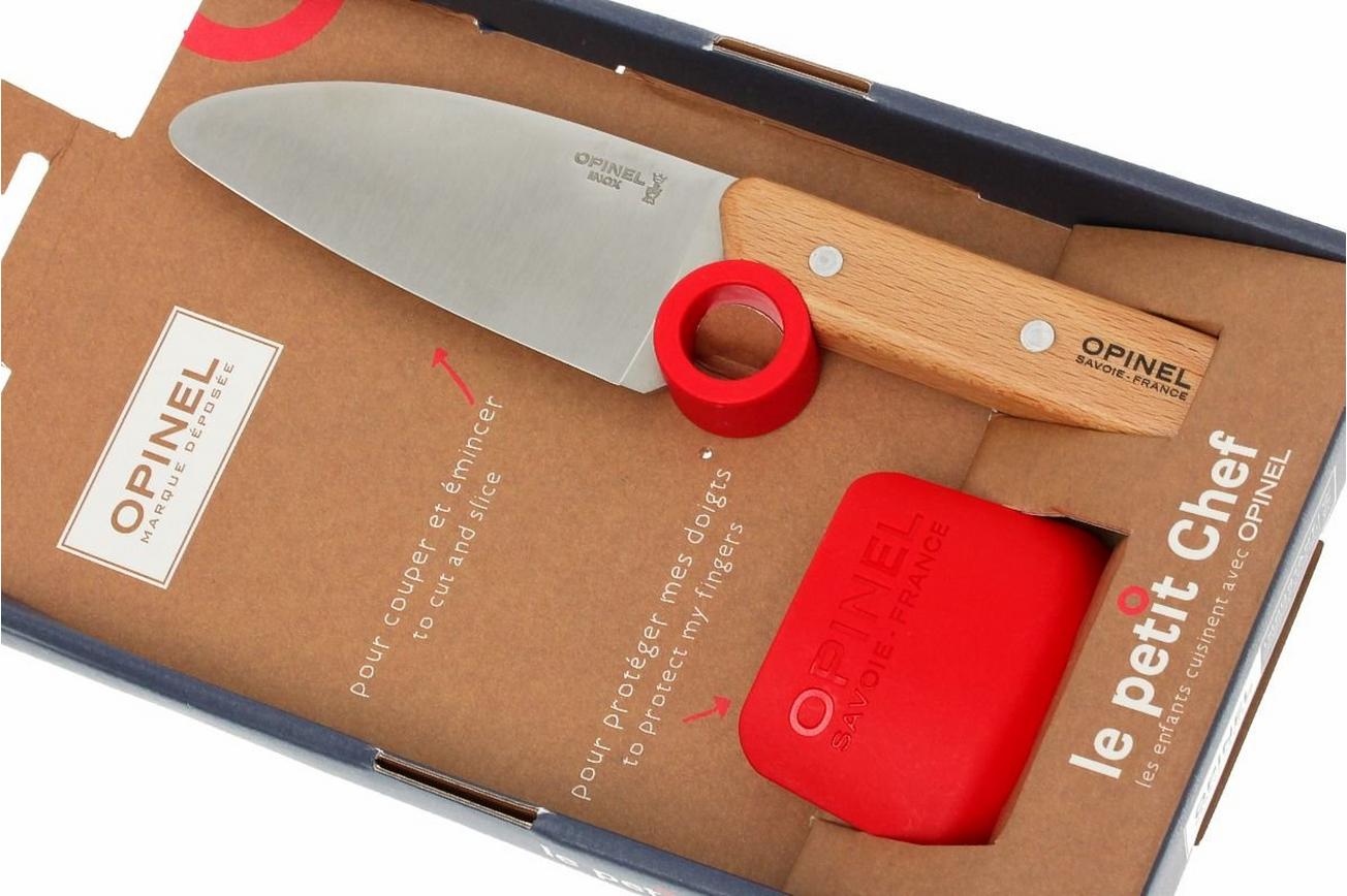 Opinel T001744 Le Petit Chef keukenmes en vingerbeschermer voor kinderen