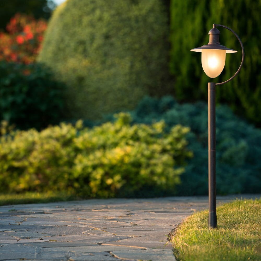 Aruba enkelvlams padverlichting in roestbruin, E27