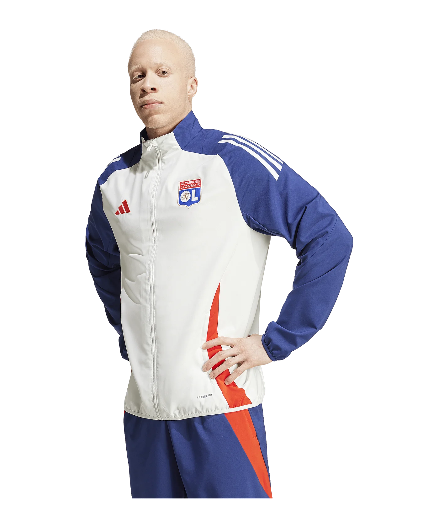 adidas Olympique Lyon Prematch Jacke 2024/2025 Weiss