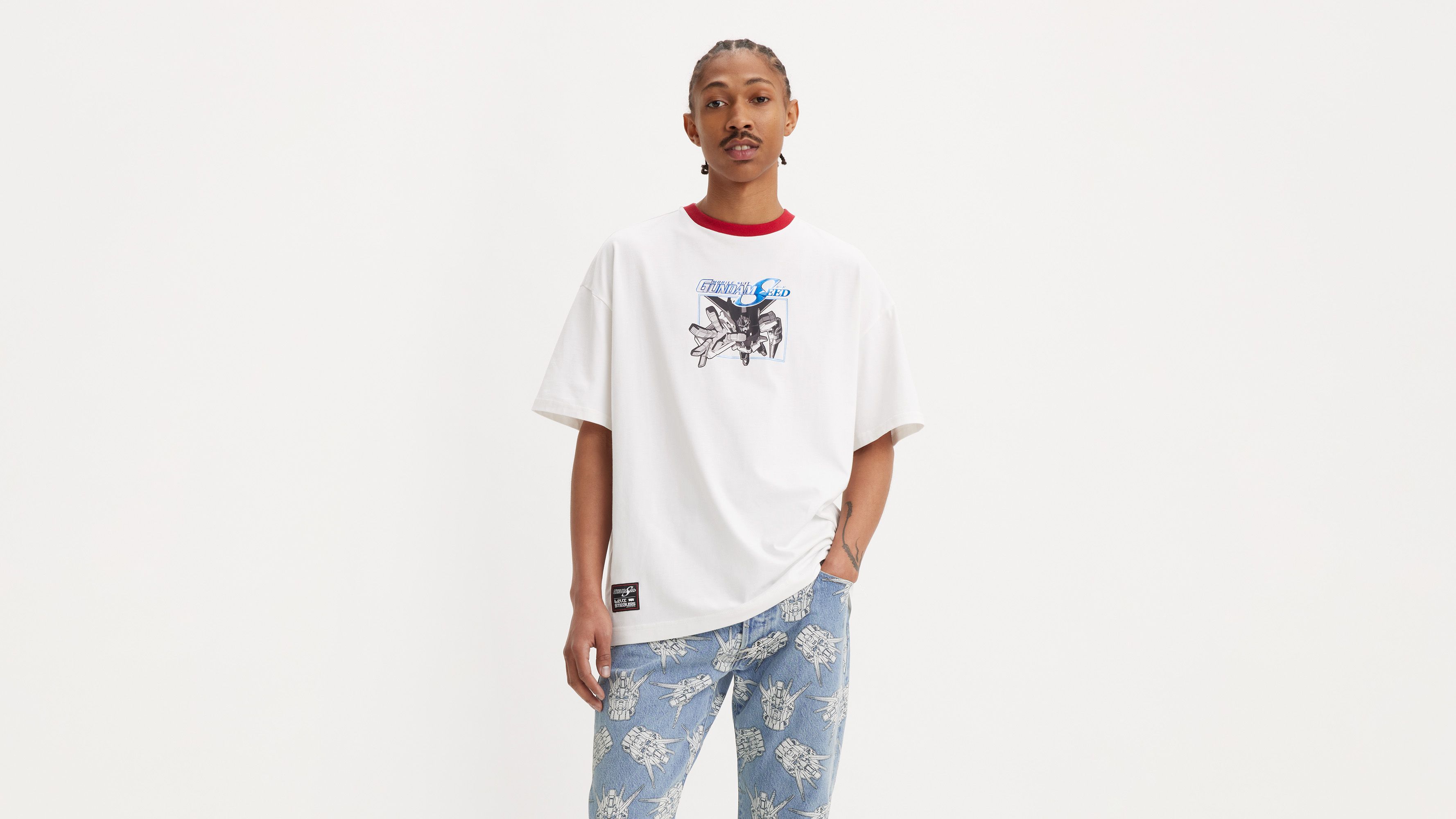 T-shirt boxy Levi's® x Gundam SEED - Starbright White - Blanc