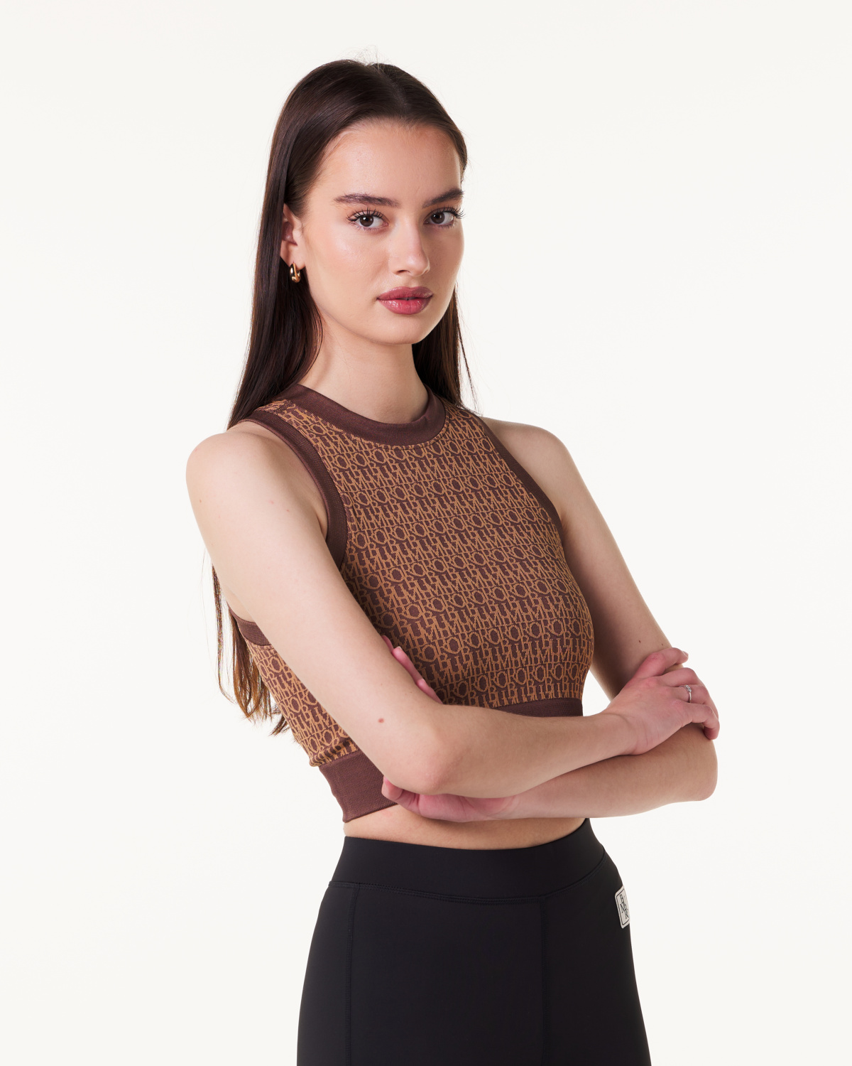 Bumpro Work to Workout Seamless Crop Top Brown