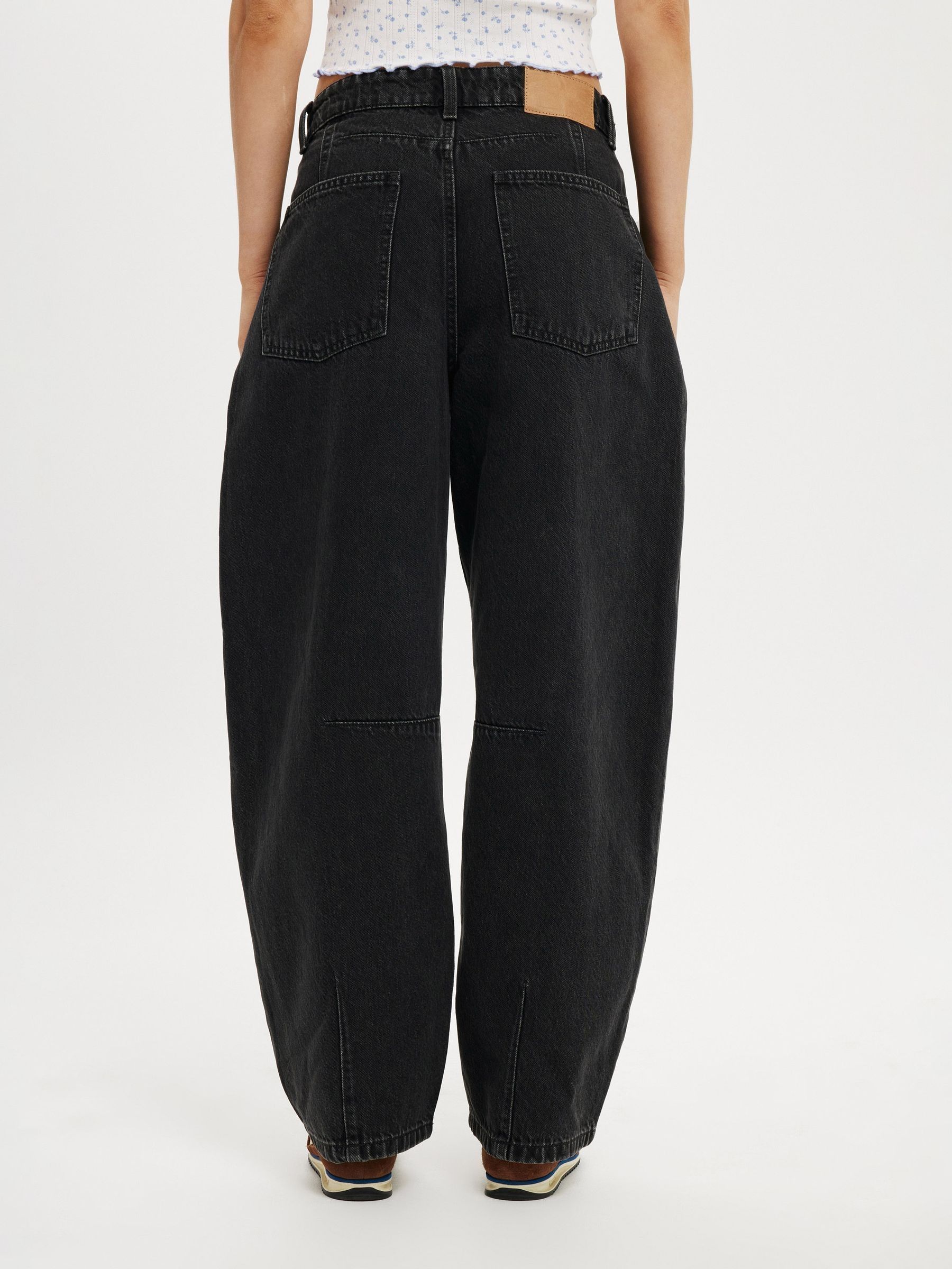 Zwart - Cotton On Barrel Leg 100% Cotton Jeans