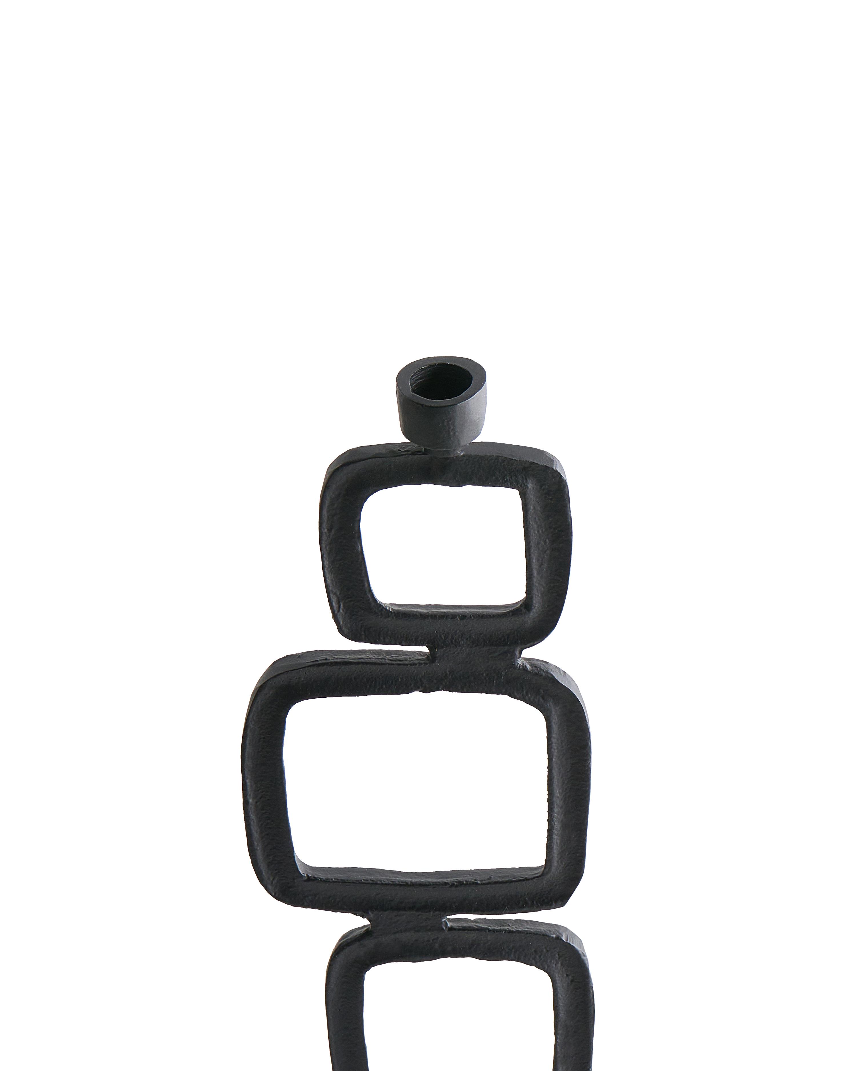 Set van 2 kaarshouders SIPANJE Metaal 35/48 cm Zwart