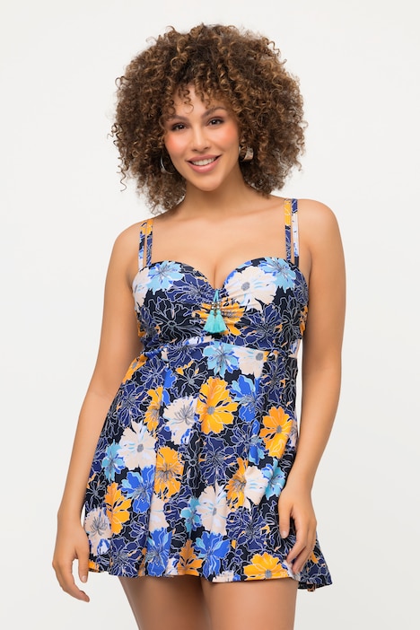 Badekleid, Blüten, Softcups, Korsagen-Ausschnitt