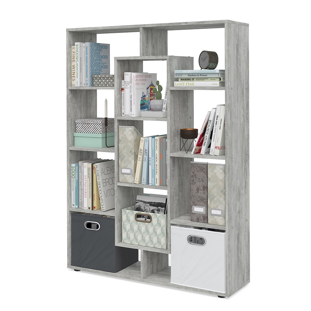 Vicco Raumteiler Bücherregal Standregal Wandregal Büroregal 11 Fächer Beton