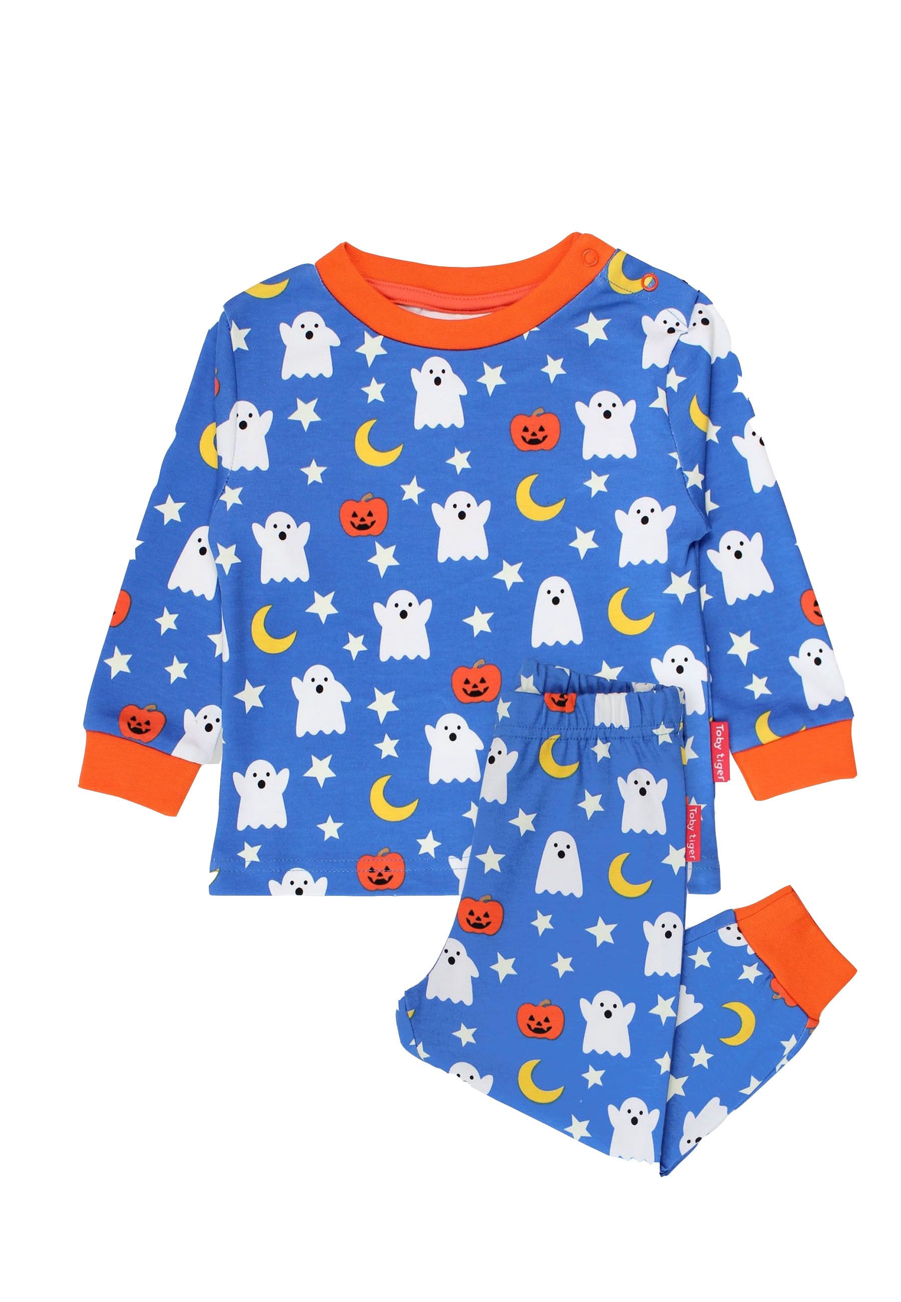 Toby Tiger Schlafanzug, langer Arm, zweiteilig mit Halloween Motiv