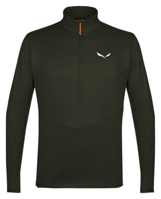 Polaire Salewa Puez Polarlite Demi Zippé Vert foncé Homme
