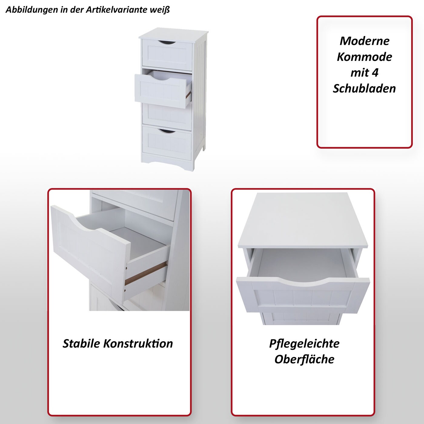 Kommode MCW-B65, Schubladenschrank Schrank, 5 Schubladen 100x40x35cm ~ grau